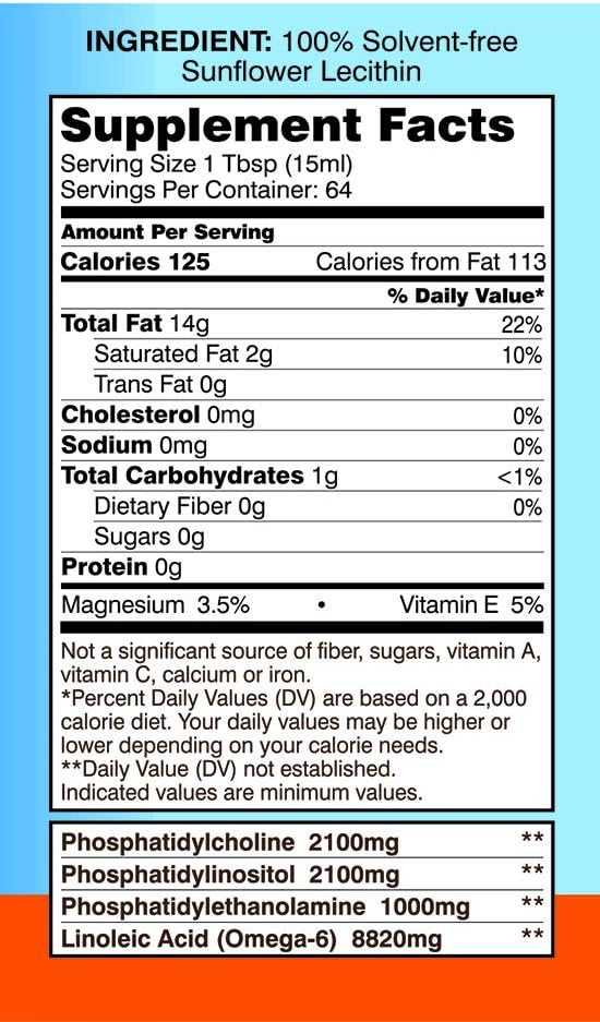 32 oz Lekithos Sunflower Lecithin - 100% Natural, Non-GMO, Gluten-Free