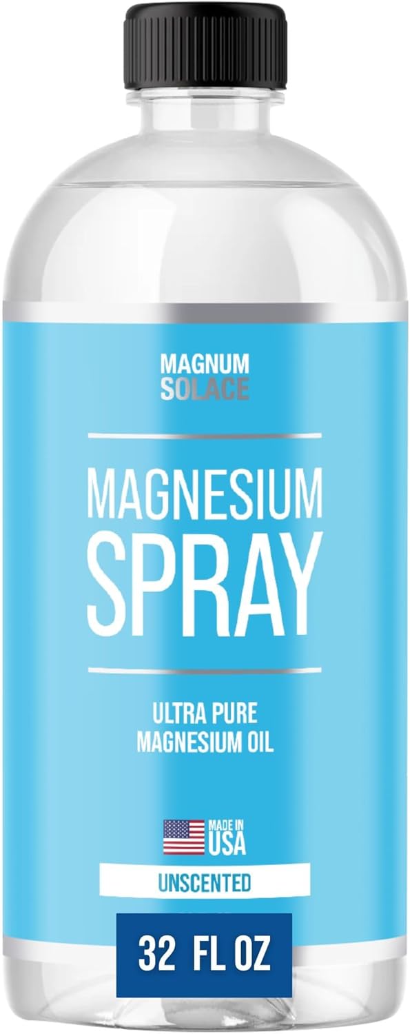 32 oz Magnum Solace Magnesium Oil Spray - USP Grade Pure Formula - Made in USA Since 2008