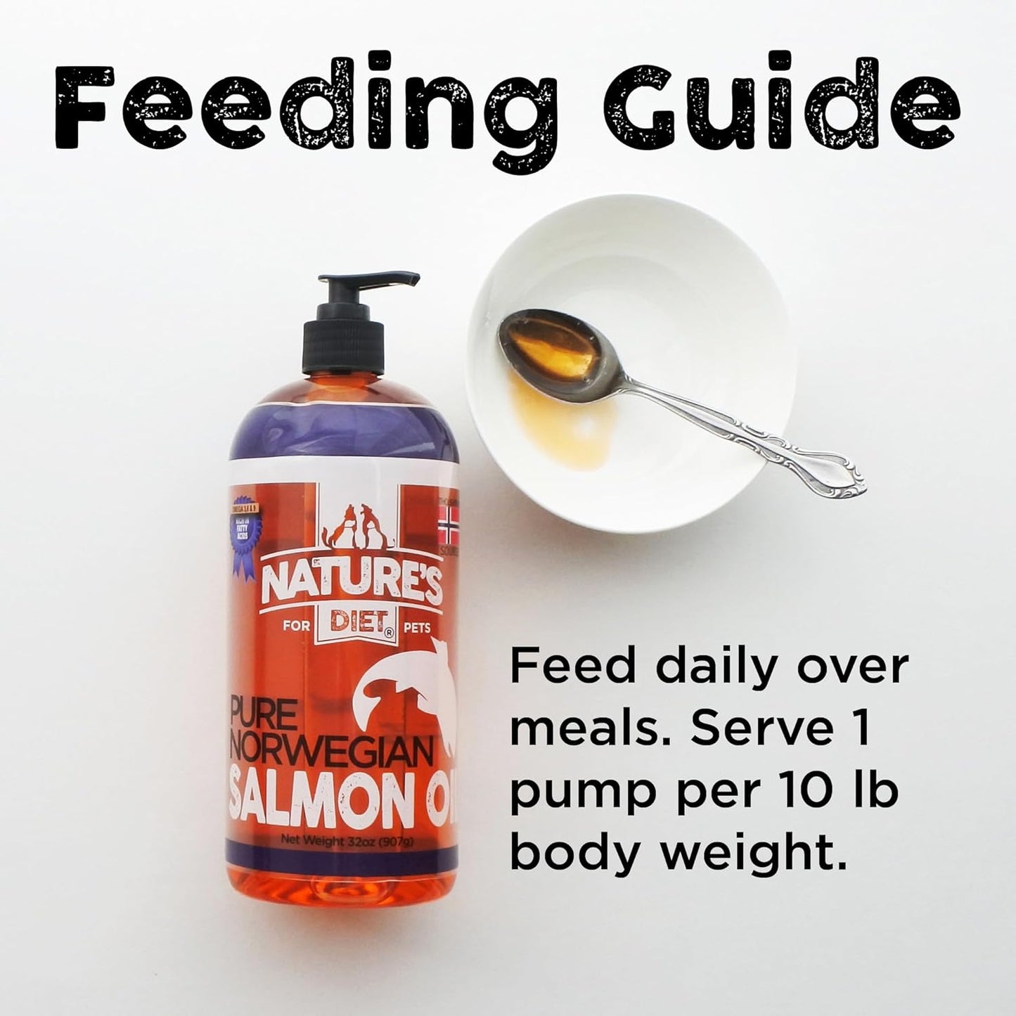 32 oz Norwegian Salmon Oil for Dogs & Cats - Natural Joint, Heart, and Skin Health Support Omega 3 6 9 Liquid Food Topper