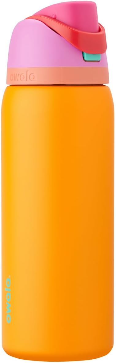32 oz Owala FreeSip Insulated Stainless Steel Water Bottle with Straw - BPA-Free for Sports, Travel, School - Tropical Color