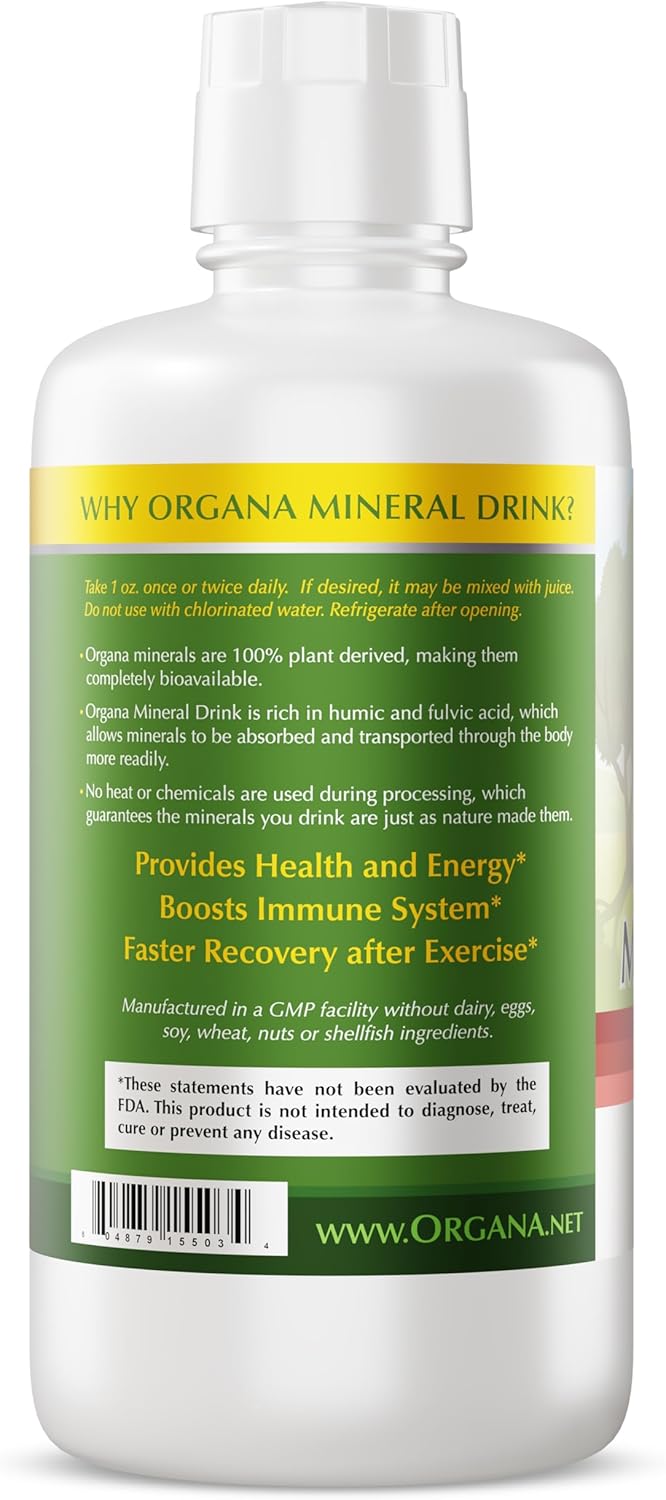 32 oz Plant Derived Major & Trace Minerals Supplement - Wildberry Pomegranate Flavor - 100% Pure & Natural - NutriNoche