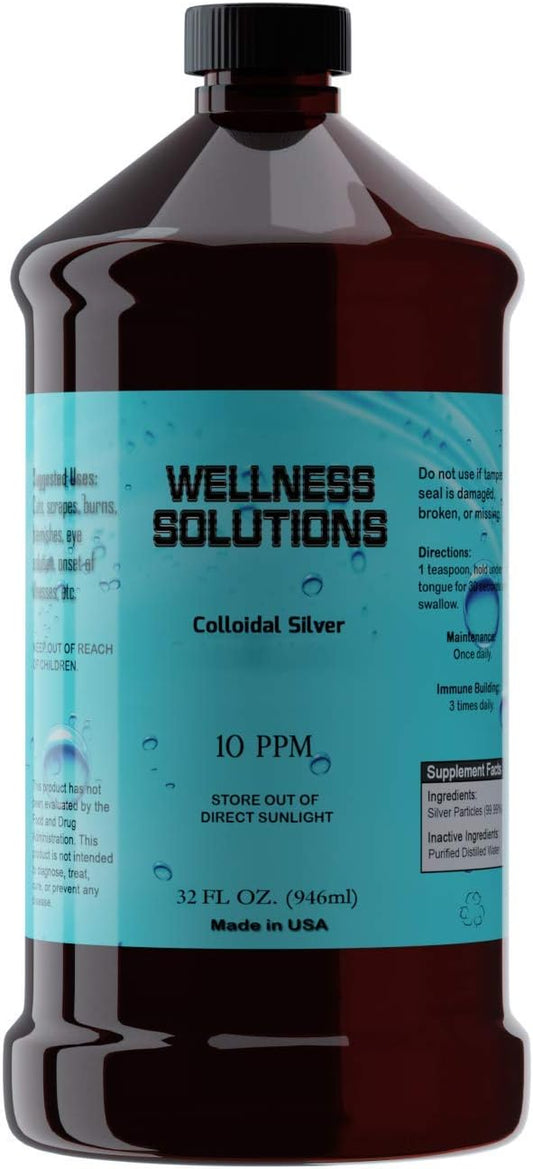 32 oz Vegan Gluten-Free Colloidal Silver Wellness Solution