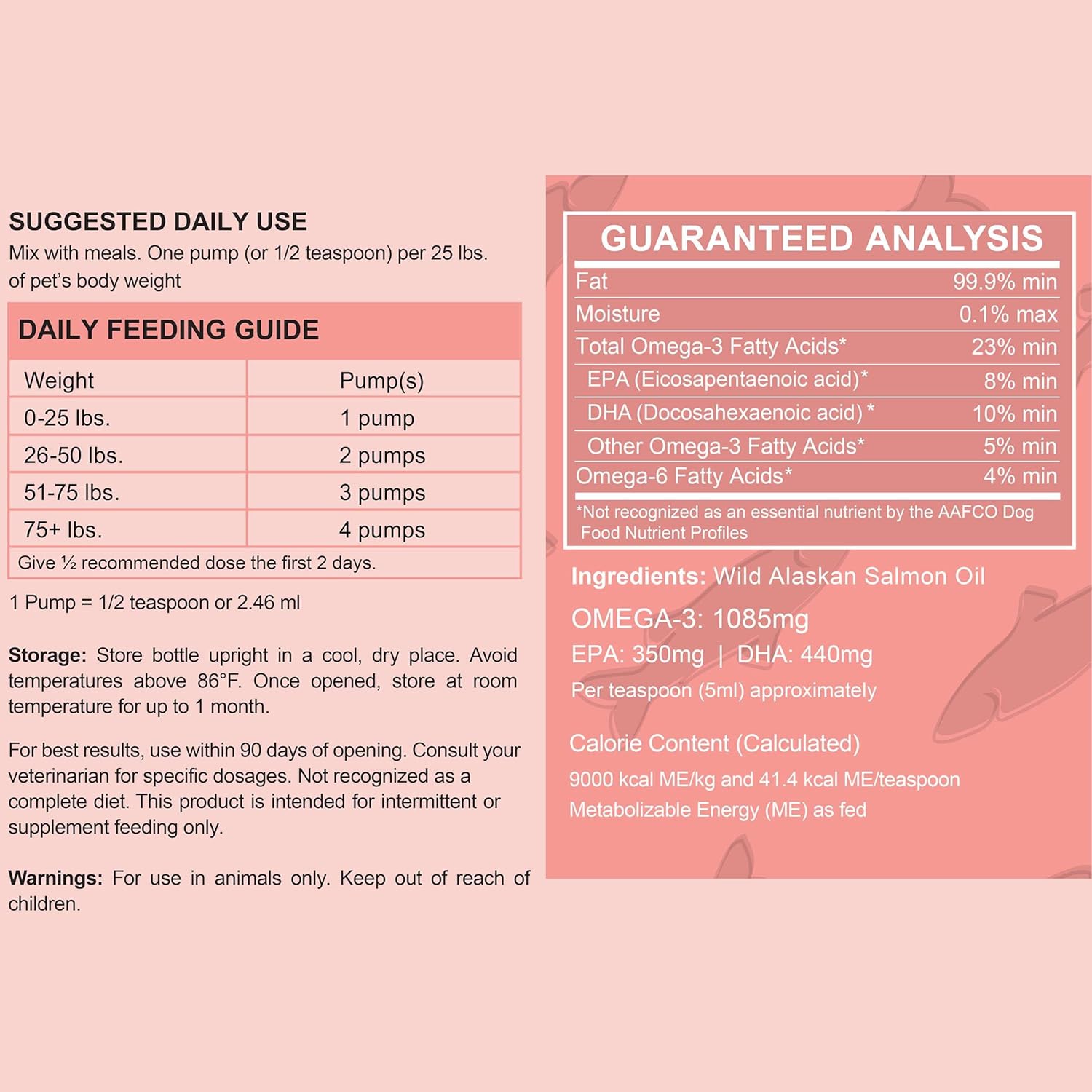 32 oz. Wild Alaskan Salmon Fish Oil for Dogs with Omega-3, 6, Vitamin D, EPA, DHA - Skin & Coat Support