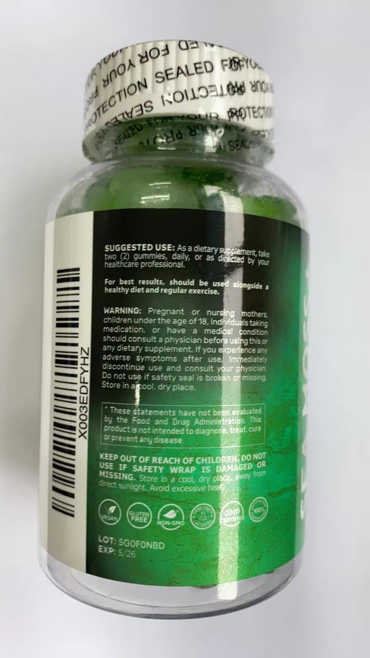 3200mg Irish Sea Moss Capsules and Gummies - Organic Supplement for Immune Support and Overall Wellness