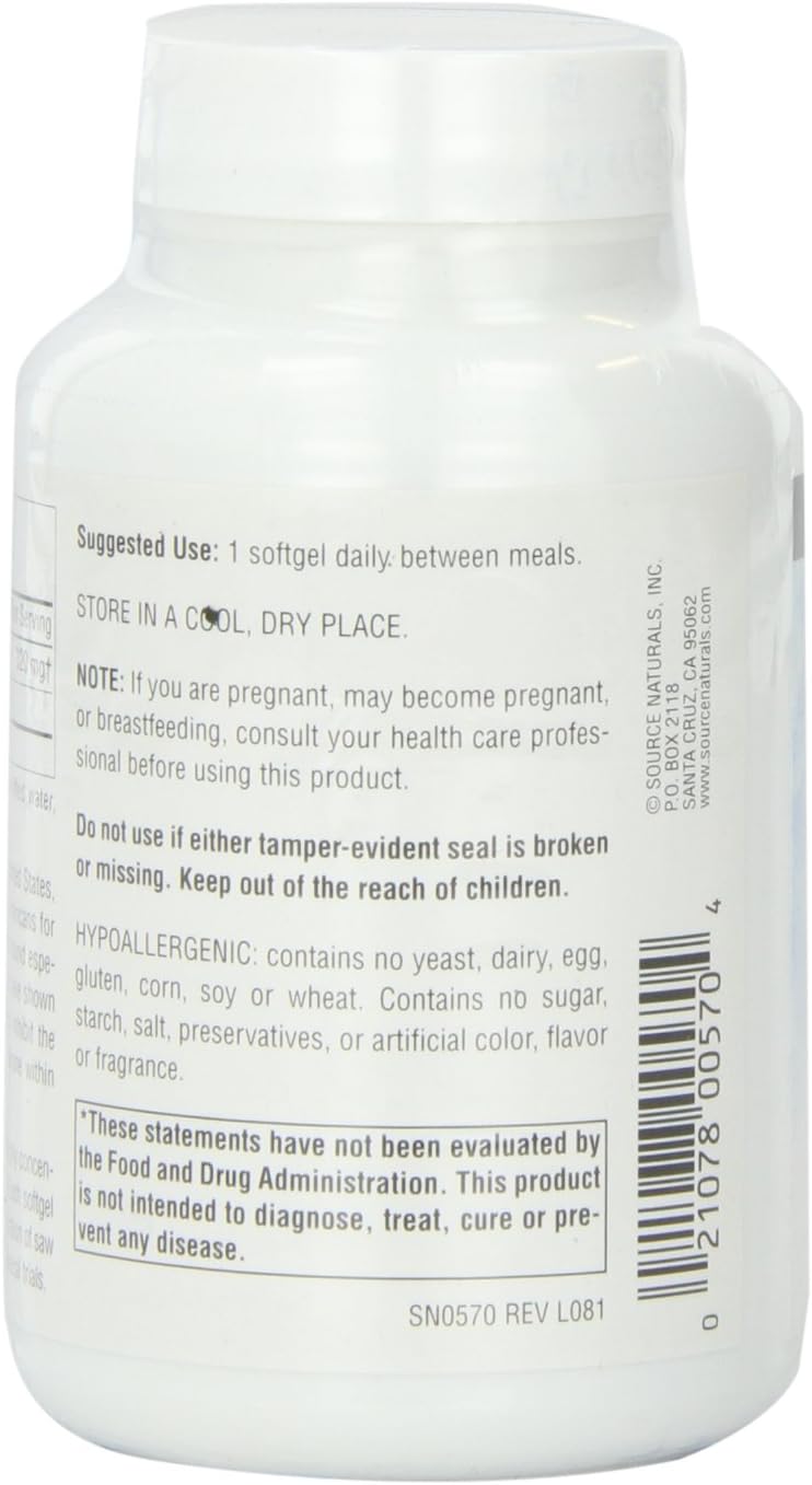 320mg Saw Palmetto Extract Softgels - 120 Count by Source Naturals