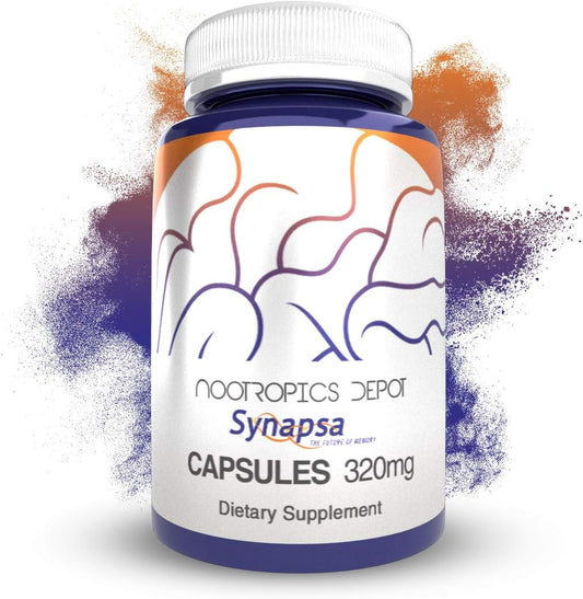 320mg Synapsa Bacopa Monnieri Capsules | 60 Count | Whole Plant Extract | Ayurvedic Adaptogen Herb for Learning, Memory & Mental Performance