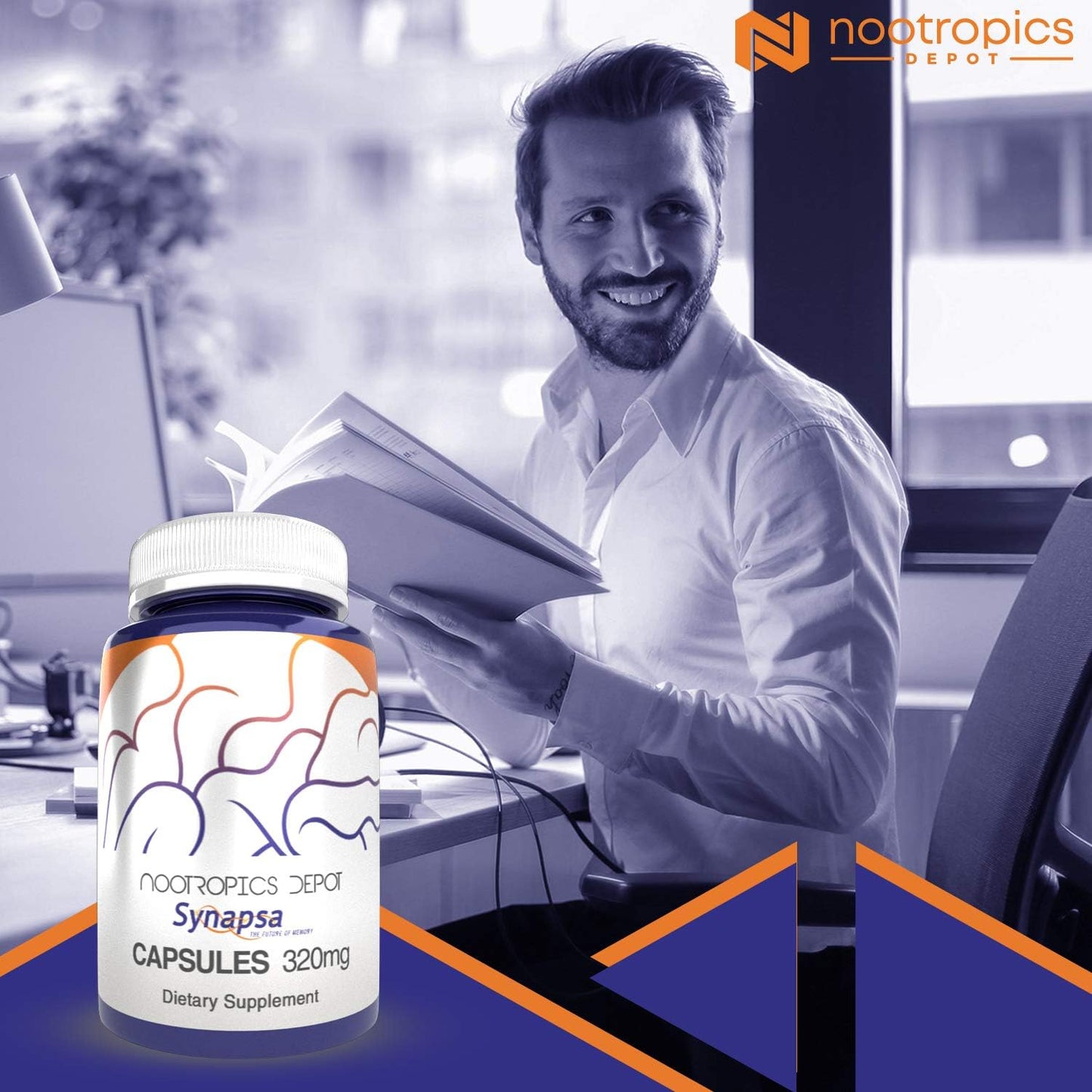 320mg Synapsa Bacopa Monnieri Capsules | 60 Count | Whole Plant Extract | Ayurvedic Adaptogen Herb for Learning, Memory & Mental Performance