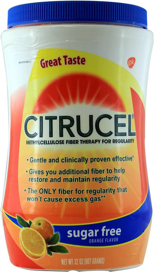32oz Citrucel Methylcellulose Fiber Therapy Orange Flavor for Regularity