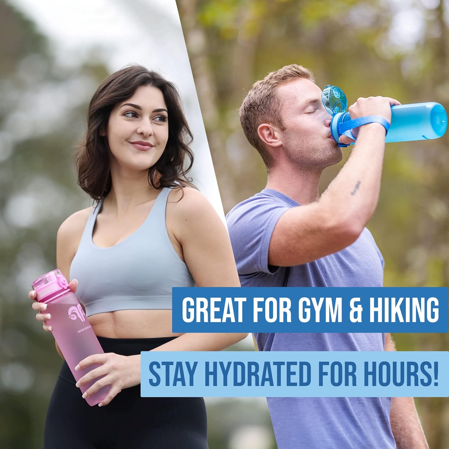 32oz Embrava Sports Water Bottle with Fast Flow Lid - BPA Free, Leakproof, Lightweight Tritan Plastic - Ideal for Fruit Infusion & Ice - Flip Top Cap