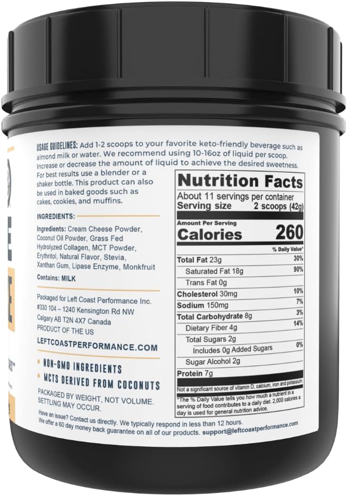32oz Liquid Coconut MCT Oil + 16oz Cheesecake Keto Meal Replacement Shake by Left Coast Performance
