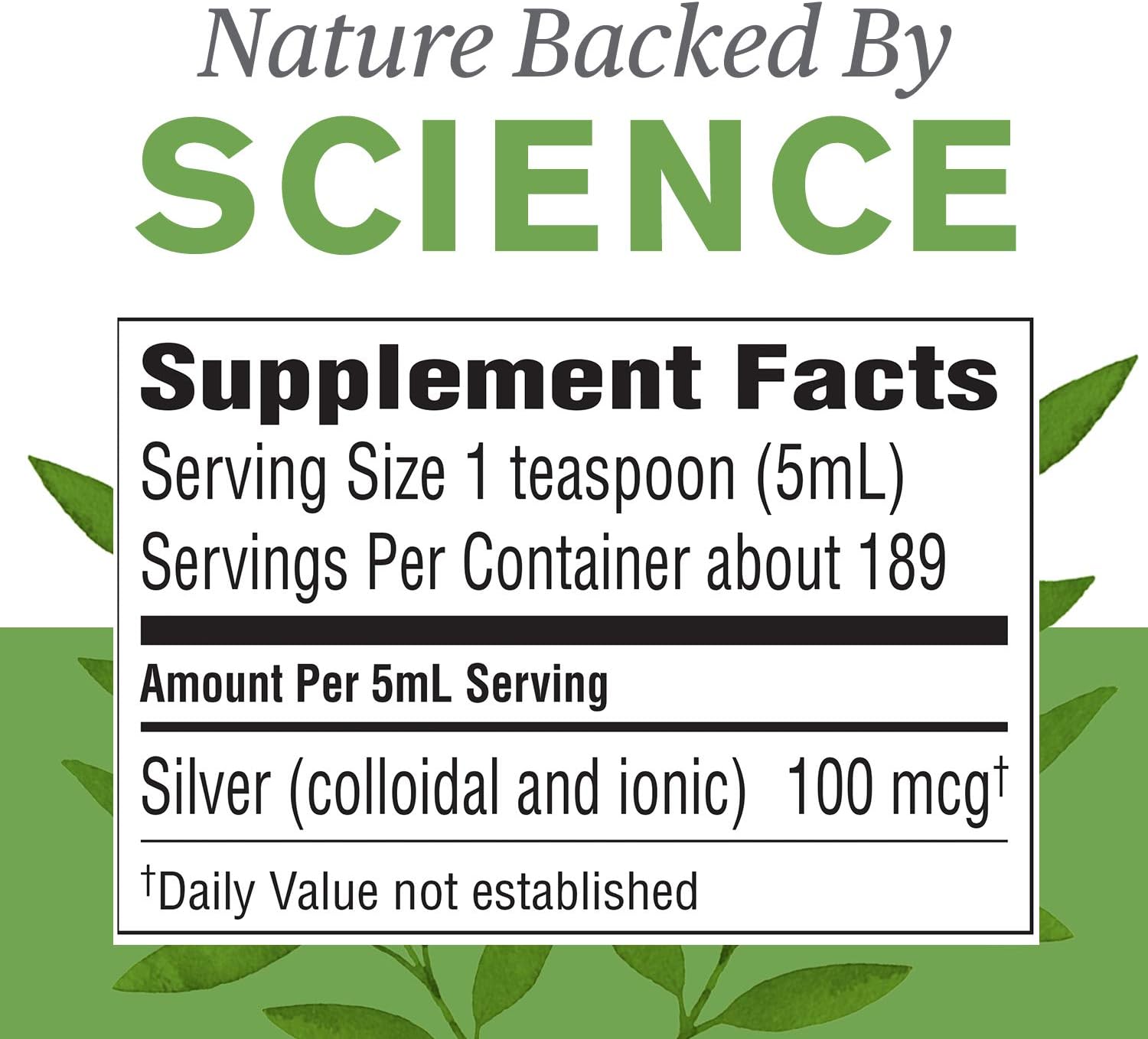 32oz Nature's Sunshine Silver Shield Liquid: Immune Support & Protection with Aqua Sol Technology