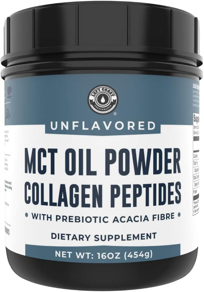 32oz Premium MCT Oil and 16oz Unflavored MCT + Collagen Powder Combo by Left Coast Performance