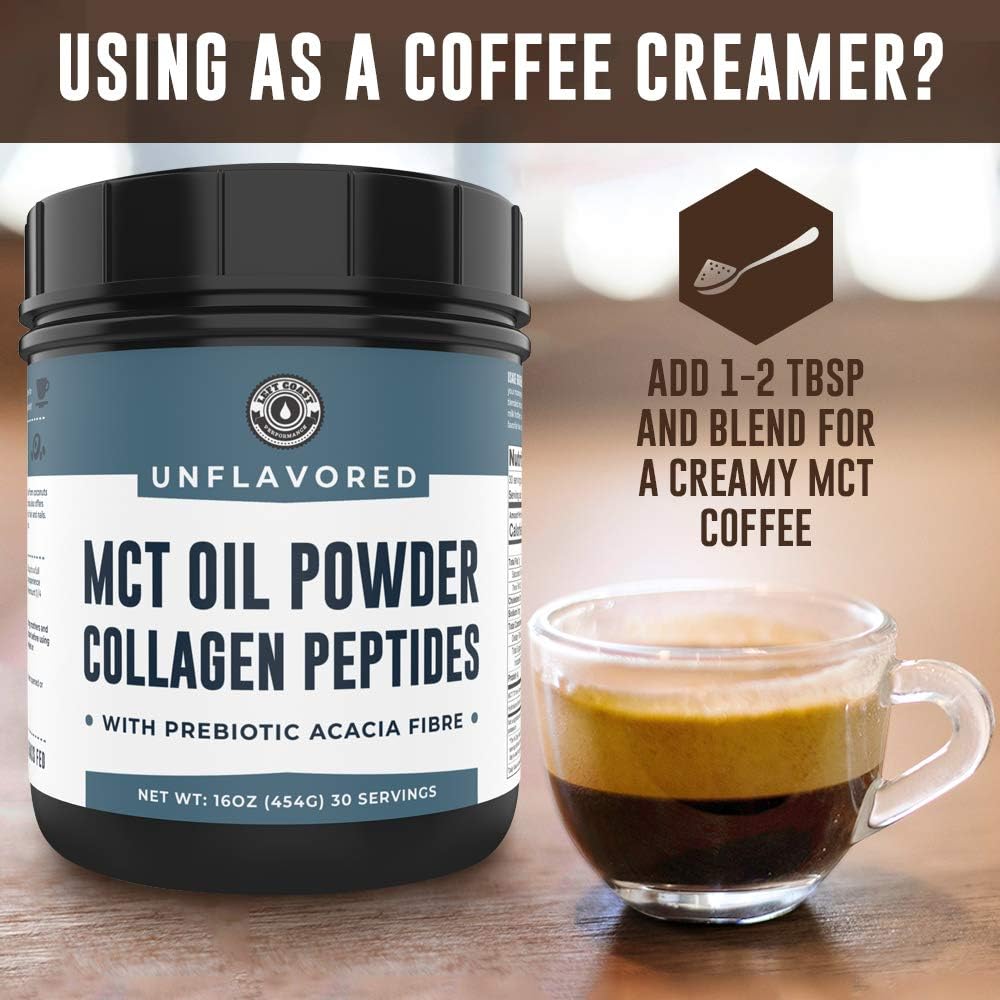 32oz Premium MCT Oil and 16oz Unflavored MCT + Collagen Powder Combo by Left Coast Performance