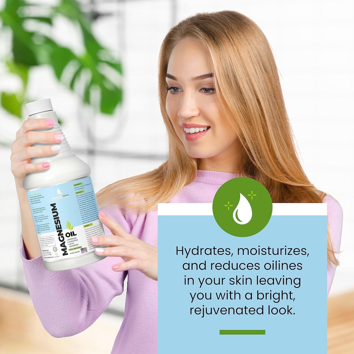 32oz Pure Magnesium Oil Spray for Enhanced Sleep - Less Sting & Itch - 100% Natural & Organic - Made in USA