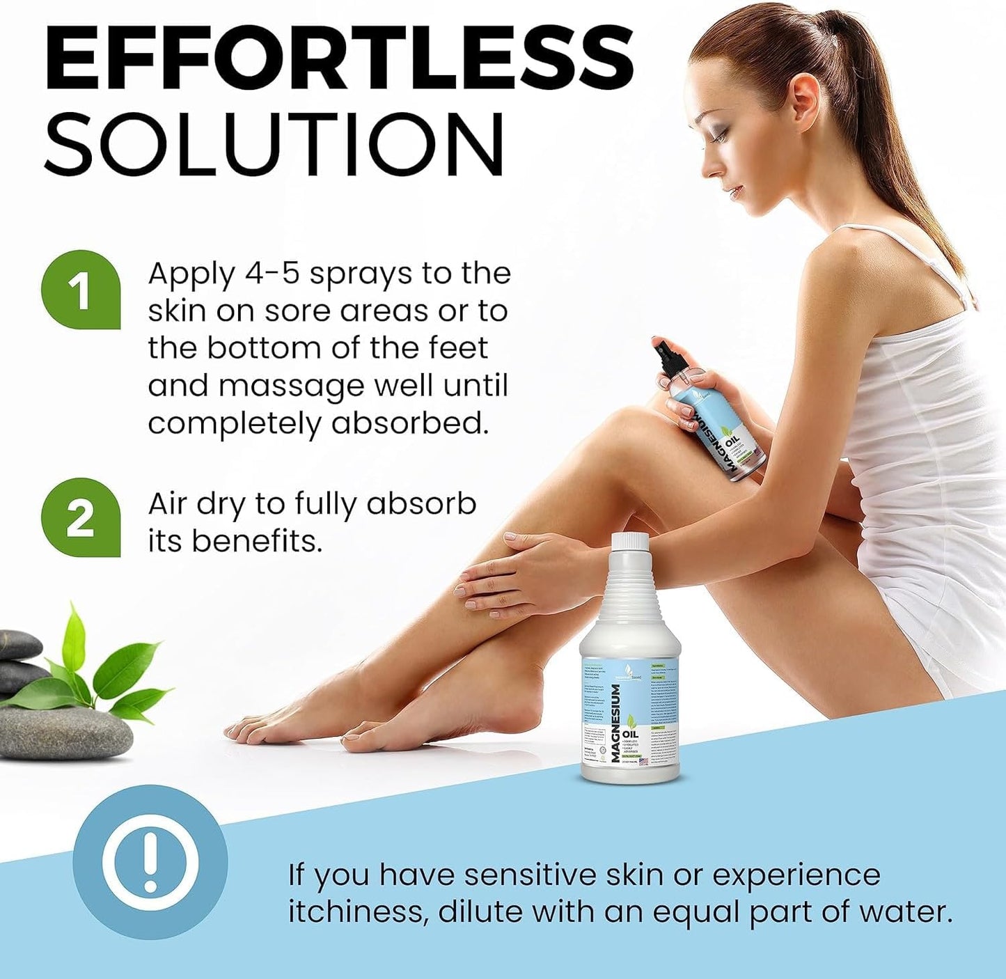 32oz Pure Magnesium Oil Spray for Enhanced Sleep - Less Sting & Itch - 100% Natural & Organic - Made in USA