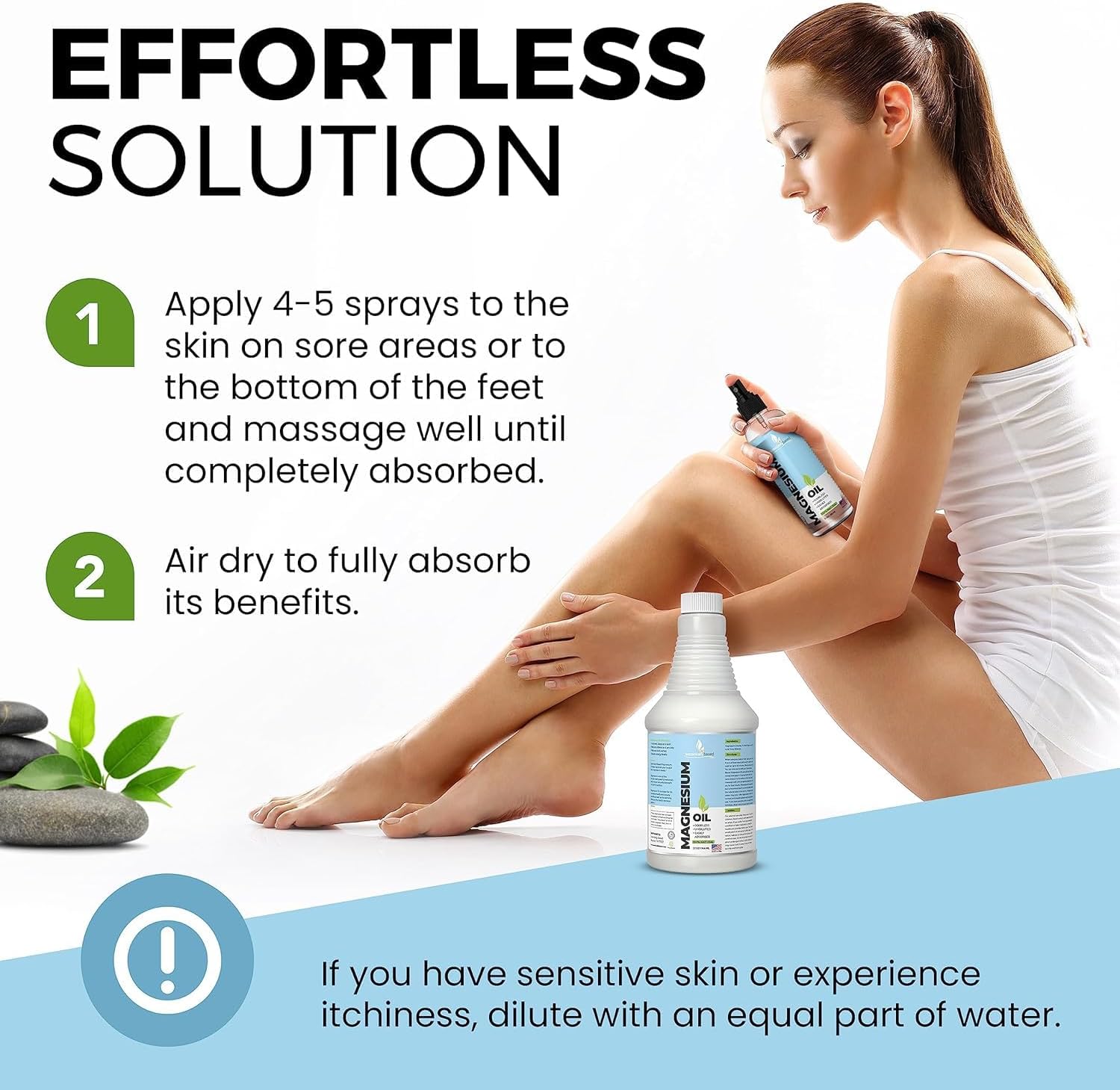 32oz Pure Magnesium Oil Spray for Enhanced Sleep - Less Sting & Itch - 100% Natural & Organic - Made in USA