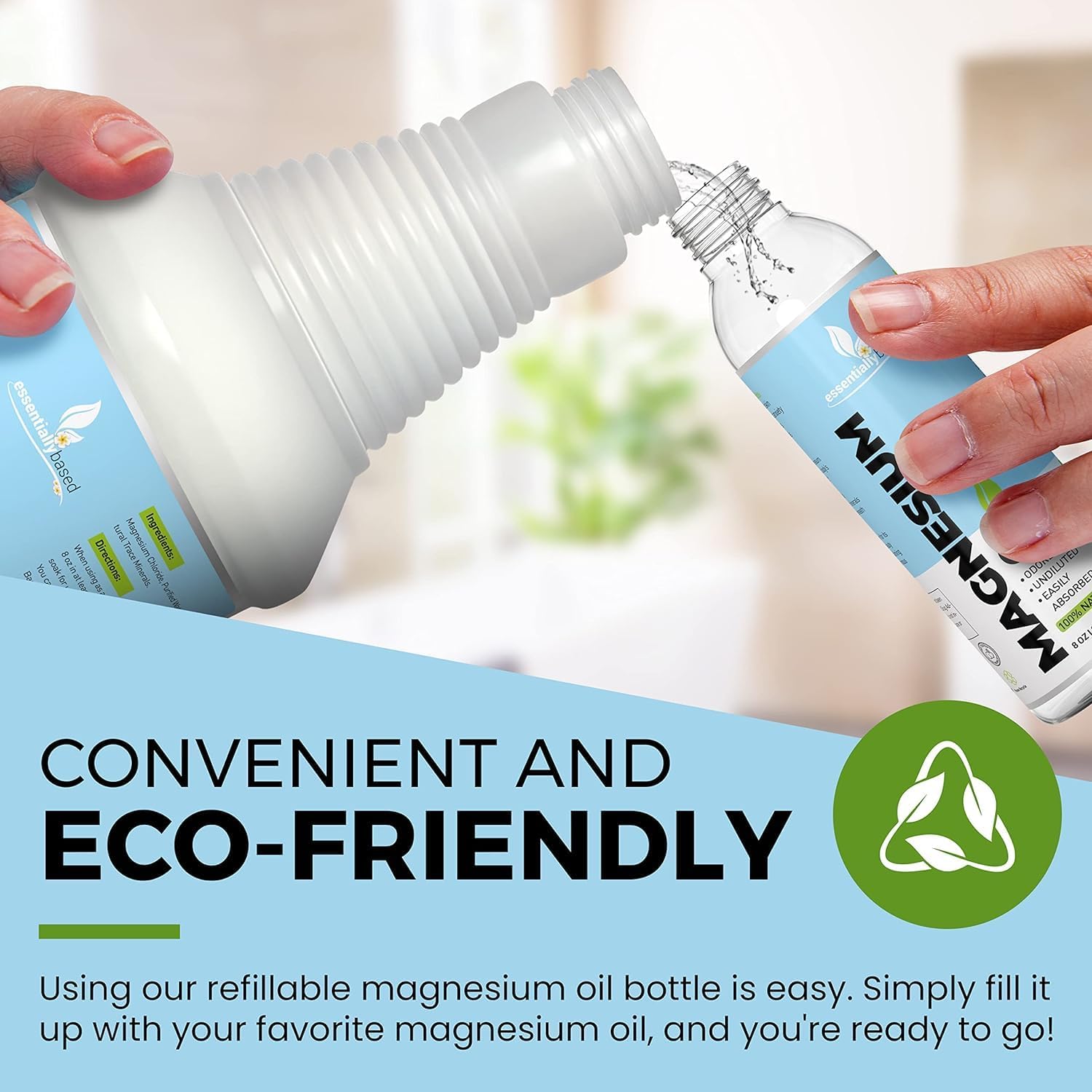 32oz Pure Magnesium Oil Spray for Enhanced Sleep - Less Sting & Itch - 100% Natural & Organic - Made in USA