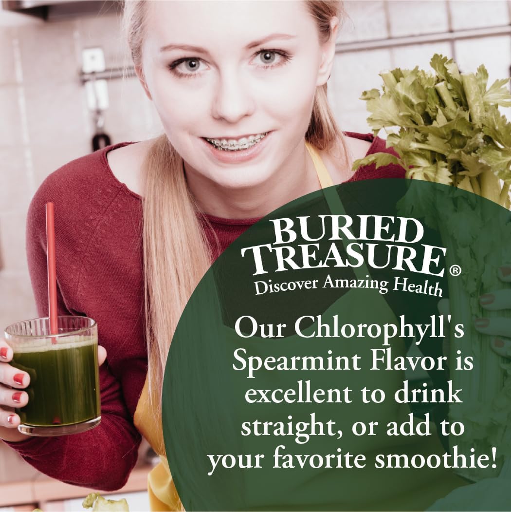 32oz Spearmint Liquid Chlorophyll Dietary Supplement for Intestinal Digestive Support - Vegan, Non-GMO, Alcohol-Free