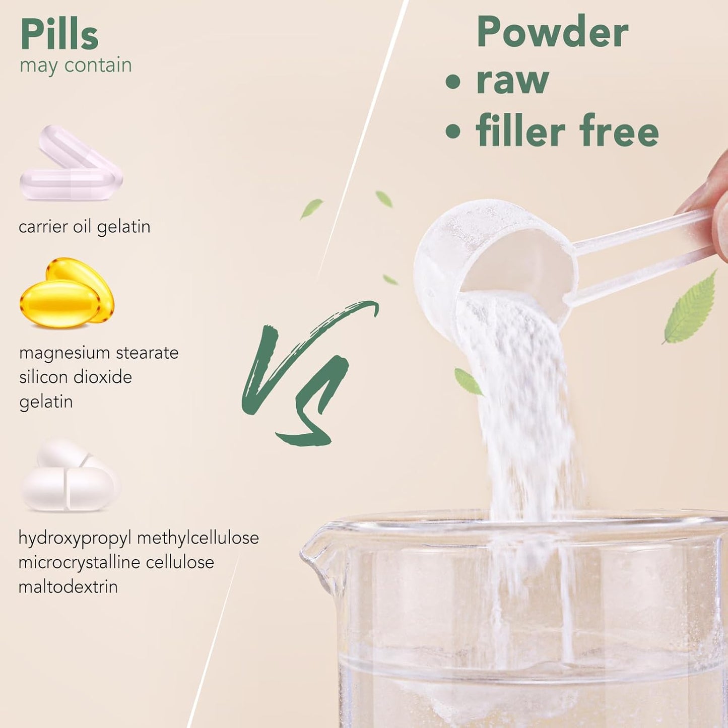 32oz VEV Multi Collagen Peptides Powder - Unflavored Hydrolyzed Collagen with Vitamin C, Hyaluronic Acid, Biotin for Skin, Hair, Joints - 82 Servings
