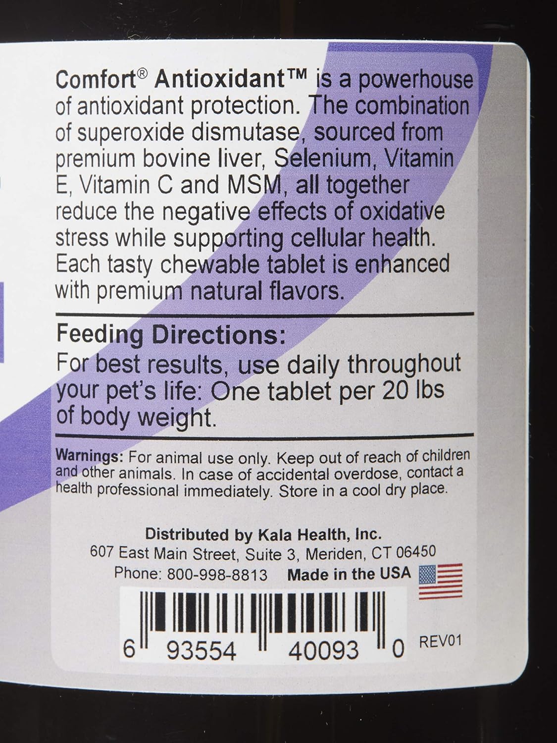 350 Count Kala Health COMFORT Antioxidant Supplement for Dogs with MSM, Superoxide Dismutase, Selenium, Vitamin C & E - Immune Support to Reduce Skin Allergies - Made in USA