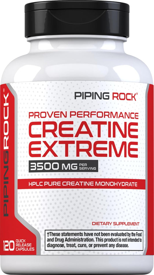 3500 mg Creatine Monohydrate Capsules - 120 Pills | Non-GMO & Gluten-Free