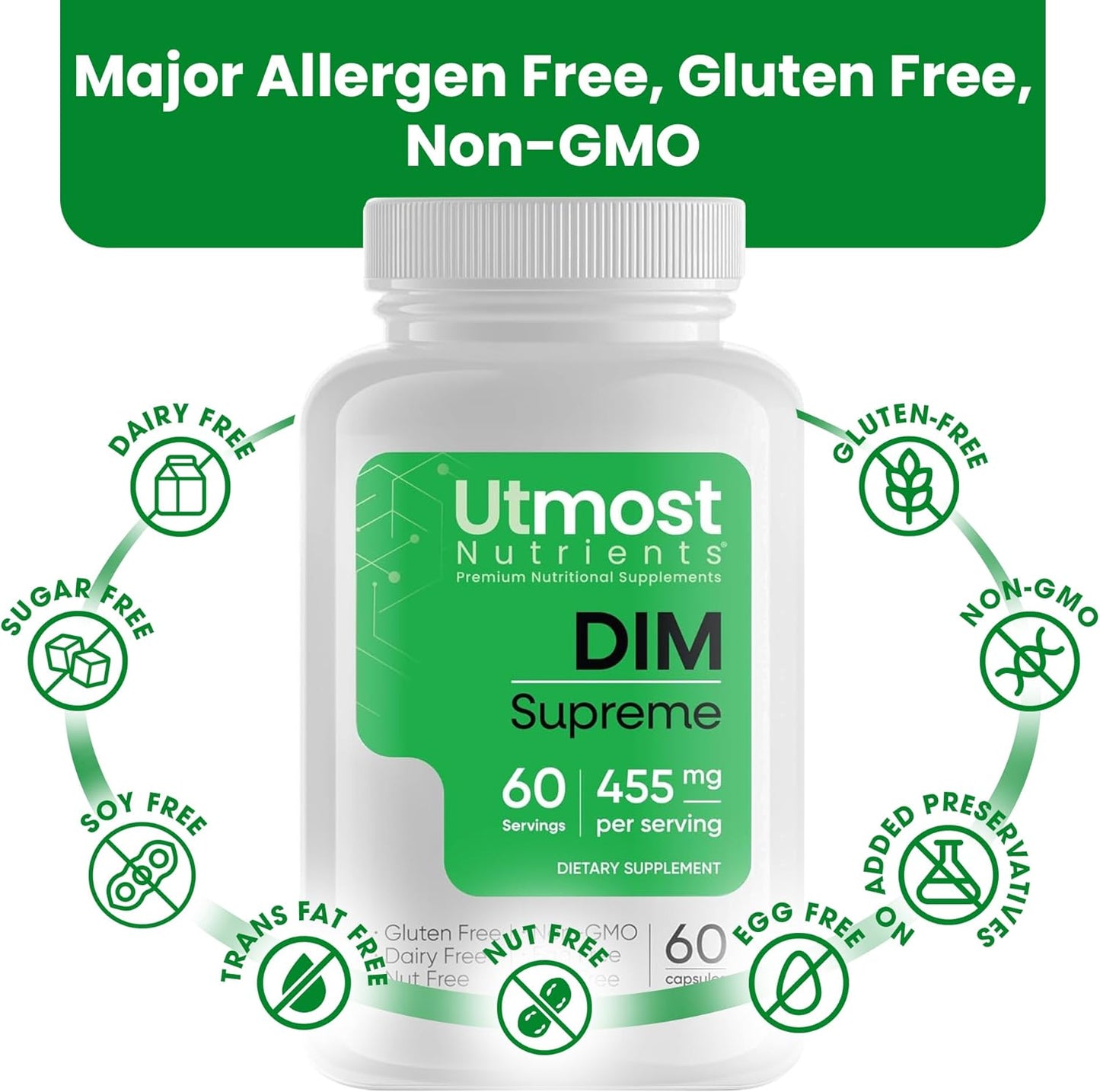 350mg DIM Supplement for Women with Broccoli Extract & Bioperine - 60 Capsules for Estrogen Regulation & Acne Support