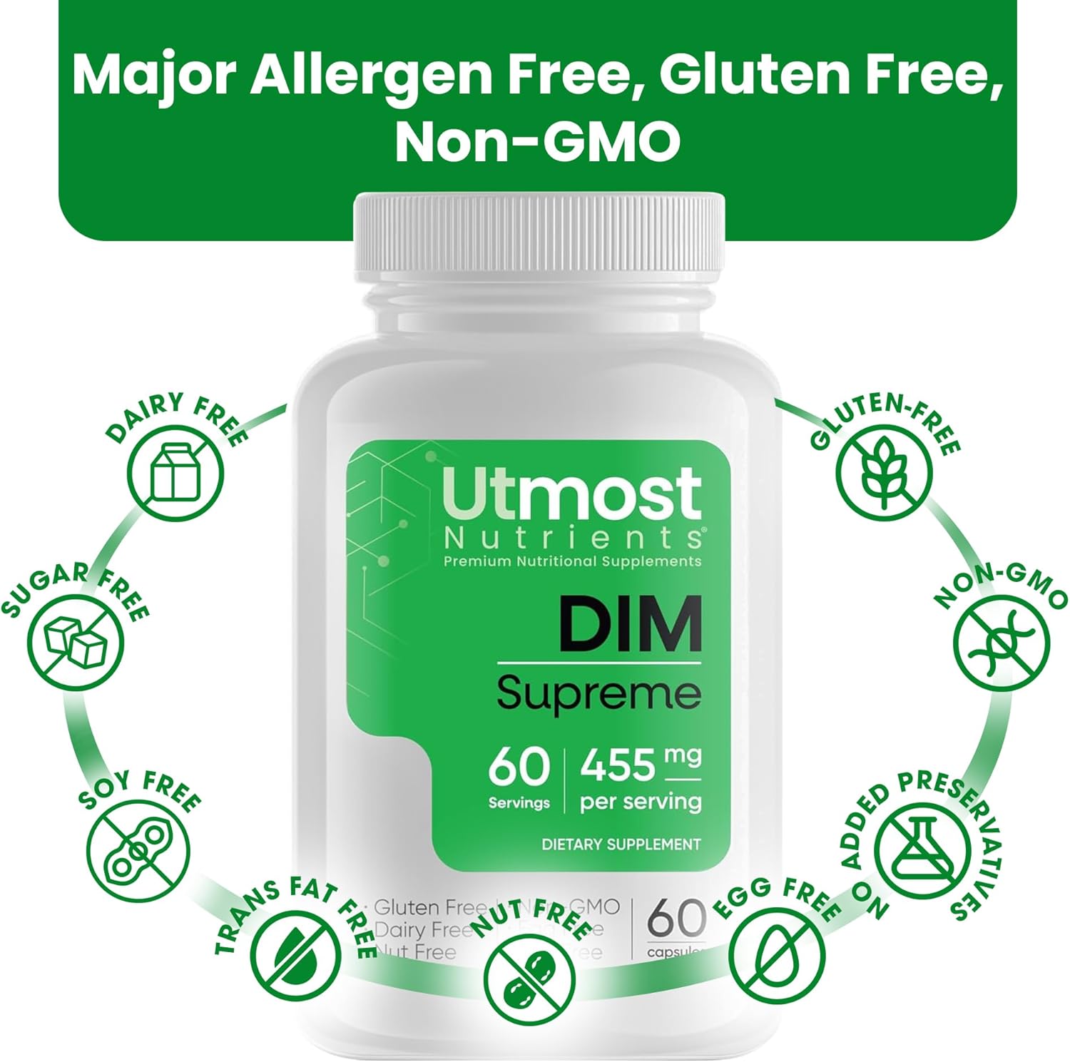 350mg DIM Supplement for Women with Broccoli Extract & Bioperine - 60 Capsules for Estrogen Regulation & Acne Support