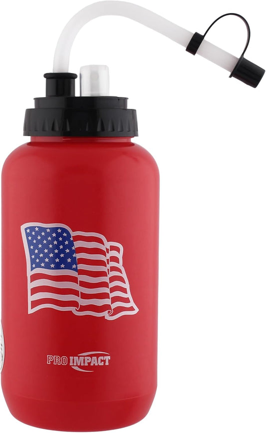 35.5 Oz. Squeezable Water Bottle with Bendable Straw and Spray Cap - BPA Free Plastic - Ideal for Sports and Fitness - Baseball, Hockey, Gym, MMA, Yoga, Boxing, Cycling, Softball, Football, Lacrosse