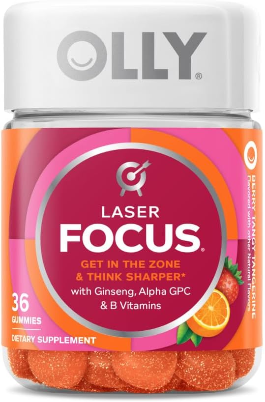 36 Count OLLY Laser Focus Gummy and 70 Count Teen Girl Multi Berry Melon - Bundle Pack