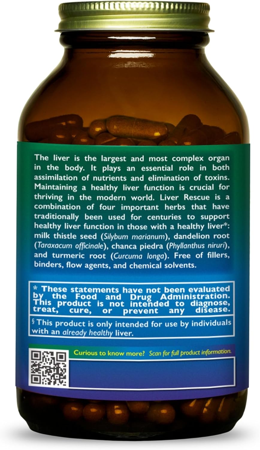 360 Capsules HealthForce SuperFoods Liver Rescue with Milk Thistle & Dandelion Root - Gluten-Free & Vegan Liver Cleanse Supplement