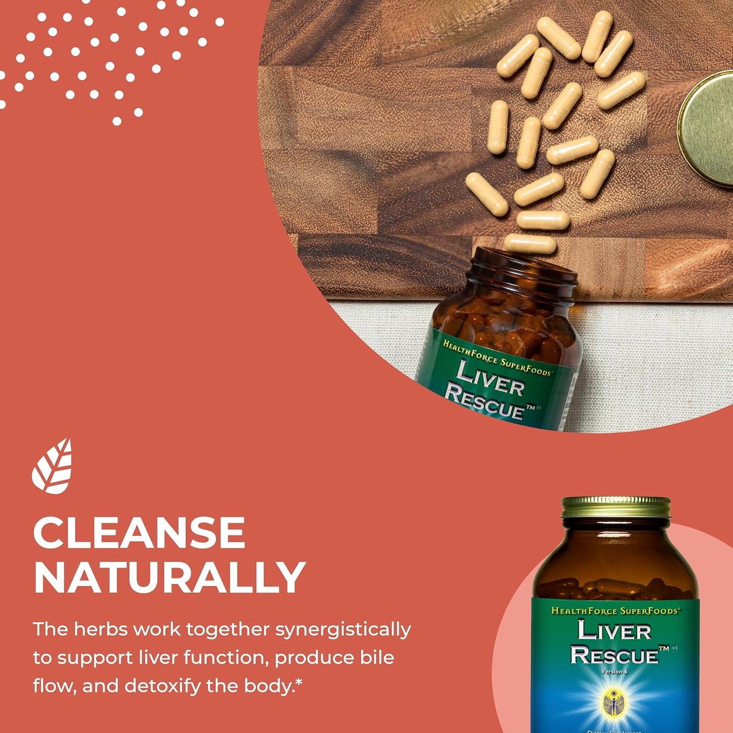 360 Capsules HealthForce SuperFoods Liver Rescue with Milk Thistle & Dandelion Root - Gluten-Free & Vegan Liver Cleanse Supplement