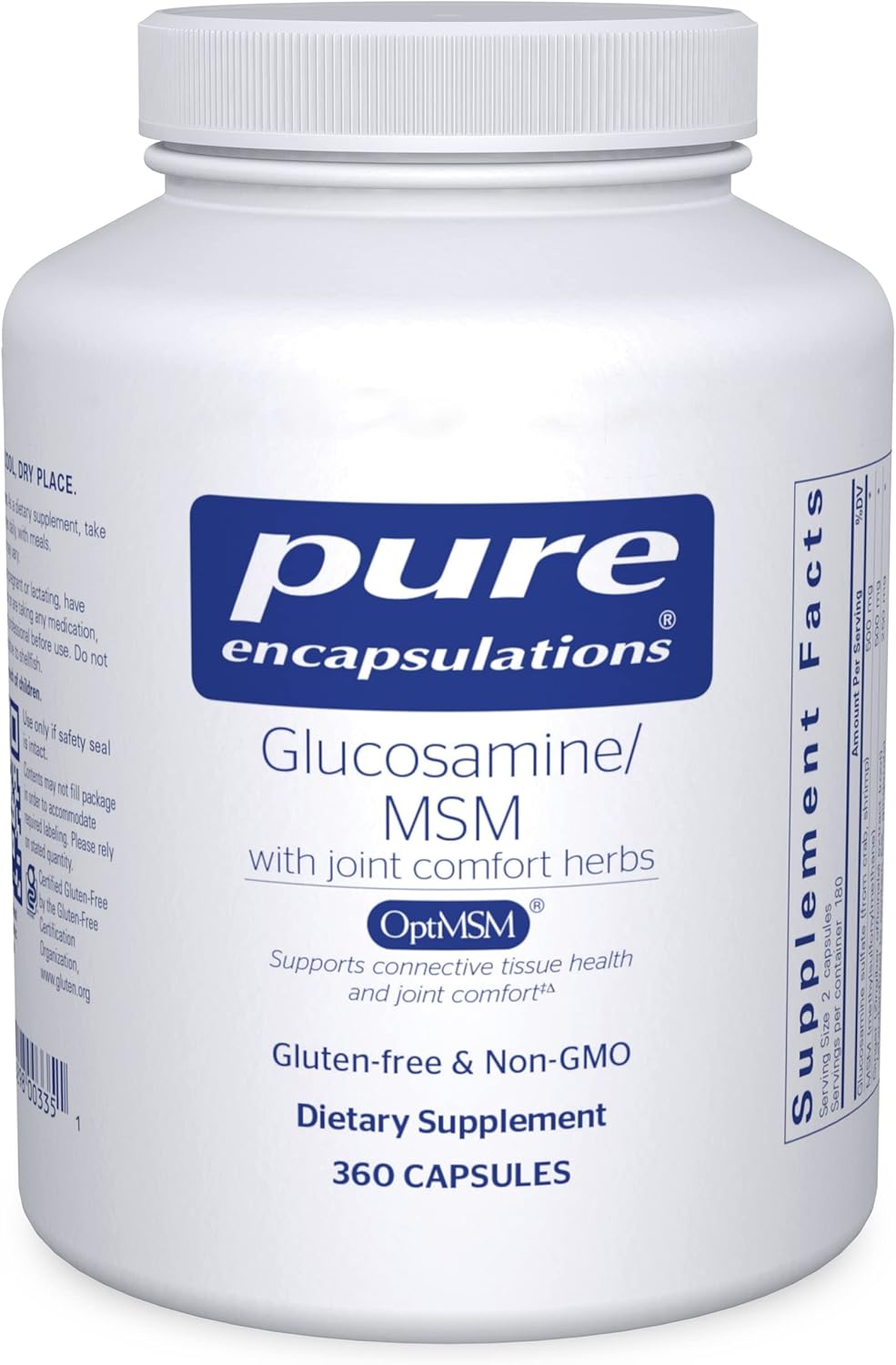 360 Capsules Pure Encapsulations Glucosamine MSM for Joint Support and Cartilage Health