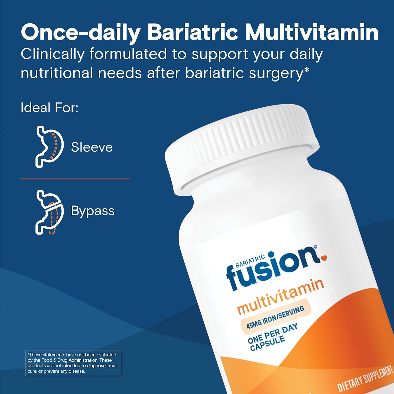 360 Count Bariatric Fusion One Per Day Multivitamin with Iron for Gastric Bypass & Sleeve Patients - Easy to Swallow Capsules - 1 Year Supply