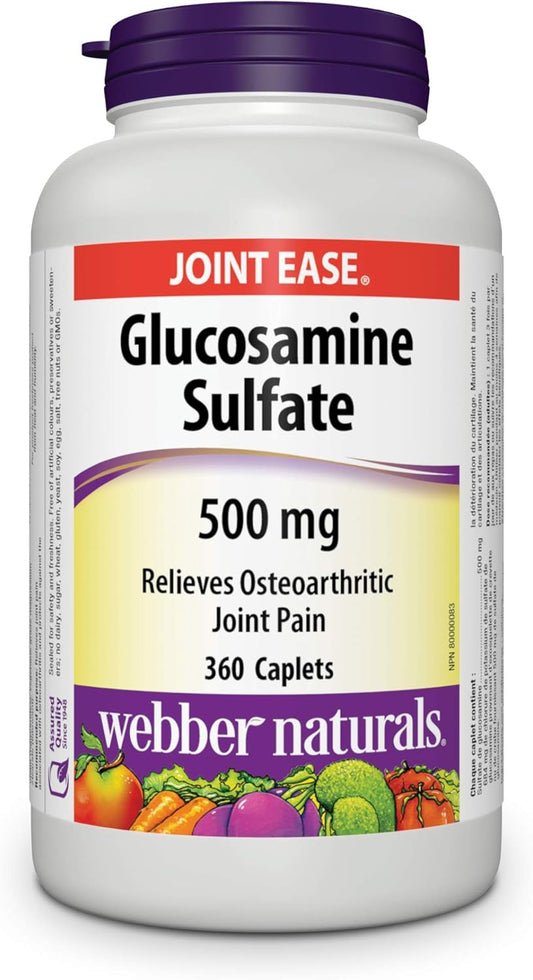 360 Count Webber Naturals Glucosamine Sulfate Super Size Caplets - 500mg