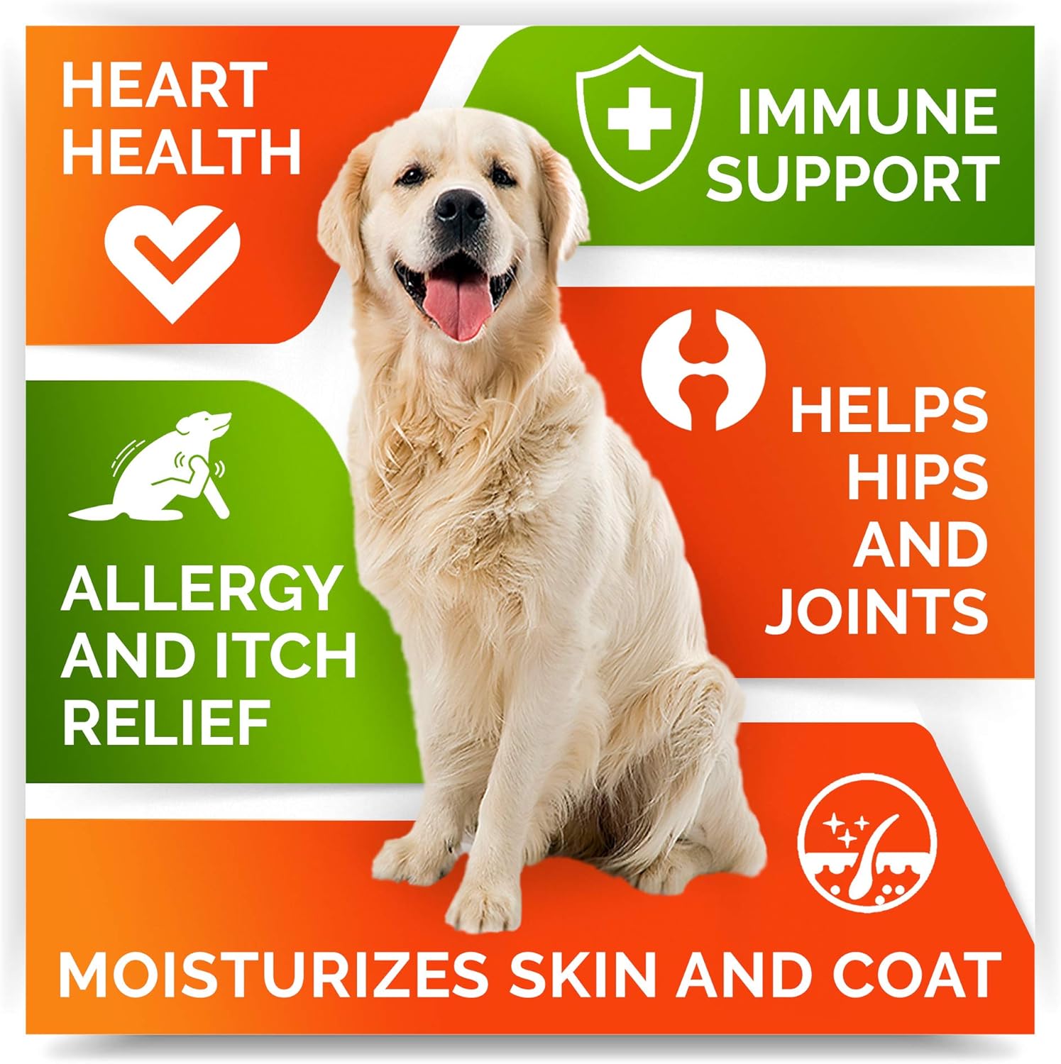 360 Ct StrellaLab Omega 3 Fish Oil Treats for Dogs - Skin & Coat Supplement - Allergy Relief - Anti-Shedding - Salmon Oil Chews
