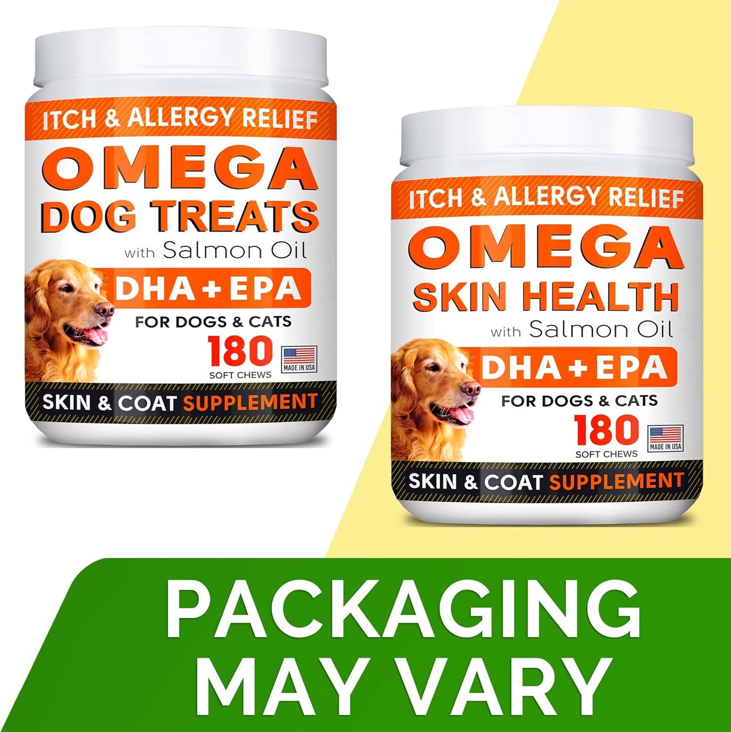 360 Ct StrellaLab Omega 3 Fish Oil Treats for Dogs - Skin & Coat Supplement - Allergy Relief - Anti-Shedding - Salmon Oil Chews