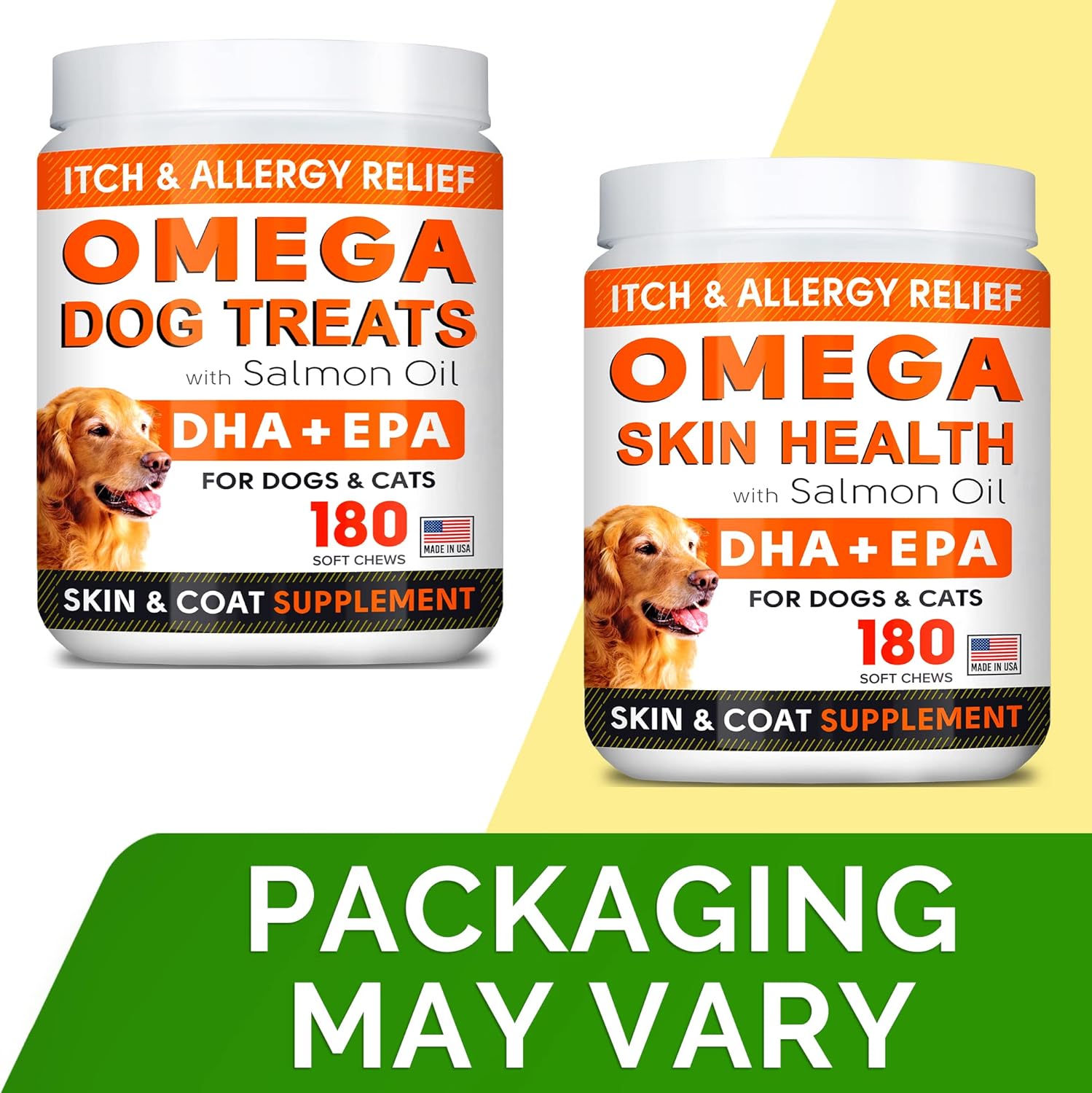 360 Ct StrellaLab Omega 3 Fish Oil Treats for Dogs - Skin & Coat Supplement - Allergy Relief - Anti-Shedding - Salmon Oil Chews