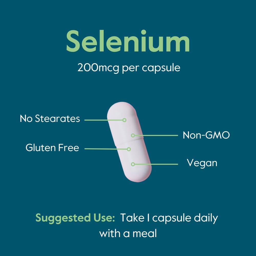 360 Vegetarian Capsules of BESTVITE Selenium 200mcg (2-Pack) - Vegan, Non-GMO, Gluten Free - No Stearates or Flow Agents