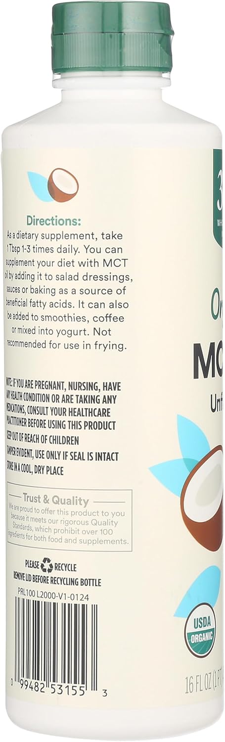 365 By Whole Foods Market MCT Oil 16 Fl Oz Unflavored for Keto Diets