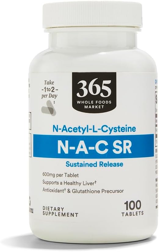 365 by Whole Foods Market N Acetyl L Cystine 600mg Sustained Release Capsules - 100 Count