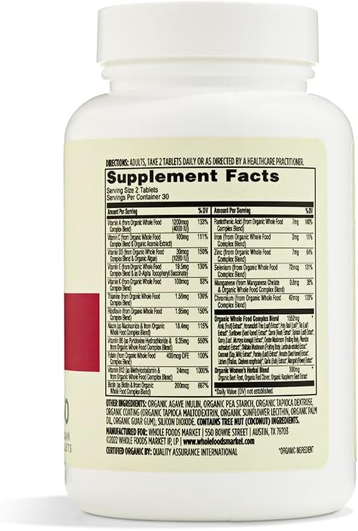 365 by Whole Foods Market Women's 40 Plus Food Cultured Multivitamin, 60 Count