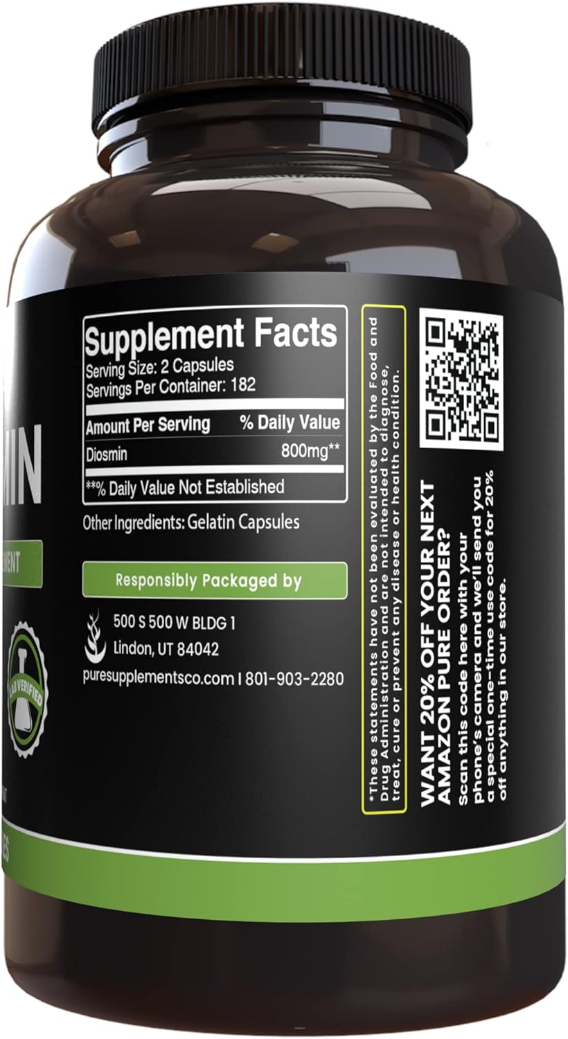 365 Capsules of Pure Diosmin and MSM Bundle - No Fillers, Always Original Ingredients