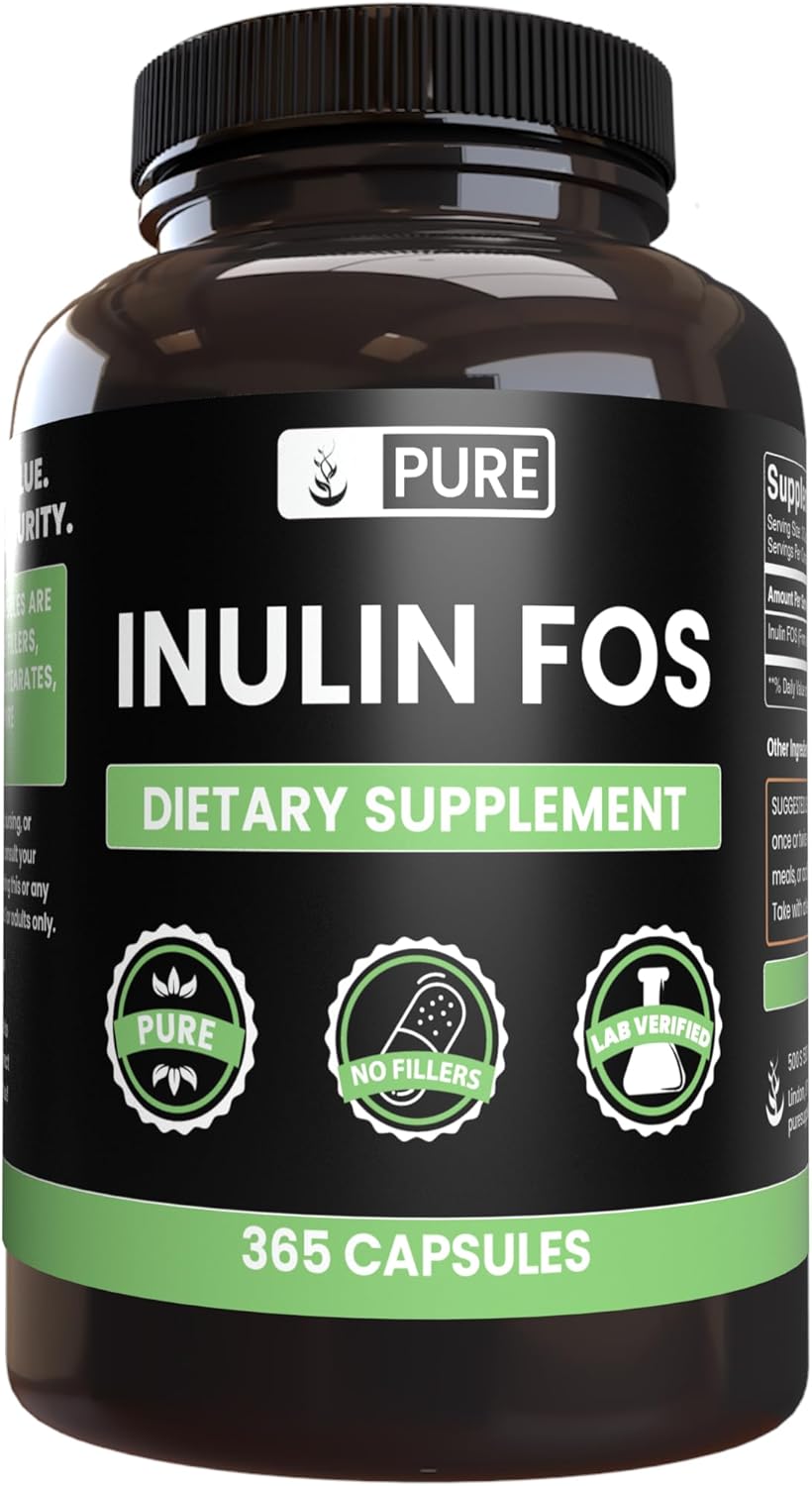 365 Capsules of Pure Inulin - No Magnesium or Rice Fillers - Lab Verified