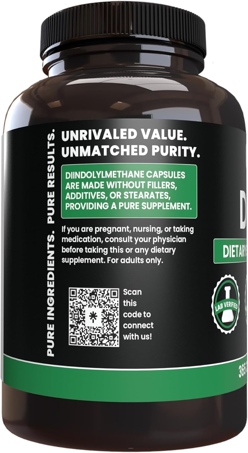 365 Capsules of Pure Original Diindolylmethane (DIM) - No Fillers, Lab Verified