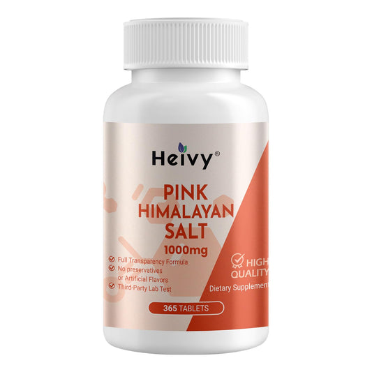 365 Pure Pink Himalayan Salt Tablets 1000mg - Non-GMO Electrolyte Supplement, Mineral-Rich Sodium Chloride, Hydration Balance