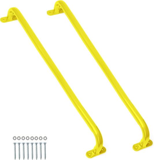 37" Yellow Metal Safety Handles for Playset Ladder, Jungle Gym, Monkey Bars, Swing Set