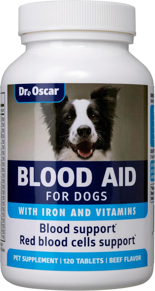 3in1 Dog Blood Aid, Immunity, Energy & Iron Supplement, Supports Blood Health, Red Cell Levels & Clotting, 120 Tablets
