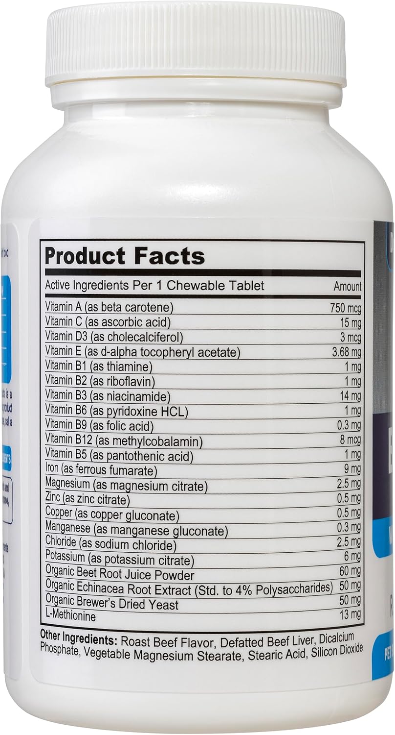 3in1 Dog Blood Aid, Immunity, Energy & Iron Supplement, Supports Blood Health, Red Cell Levels & Clotting, 120 Tablets