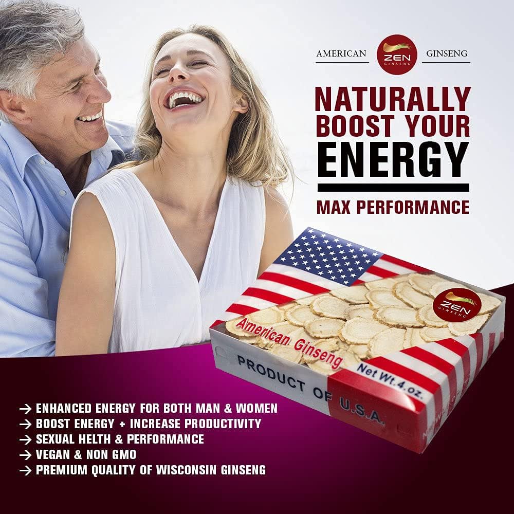 4 Boxes of Premium American Wisconsin Ginseng Slices - 16 Oz. Each - Immune System Booster