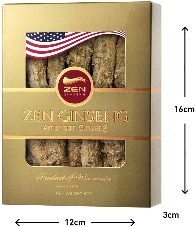 4 Boxes of Premium Large American Ginseng Root (16oz Total) - Non-GMO, Gluten Free Wisconsin Ginseng. Boost Immunity, Energy & Stamina for Men & Women.
